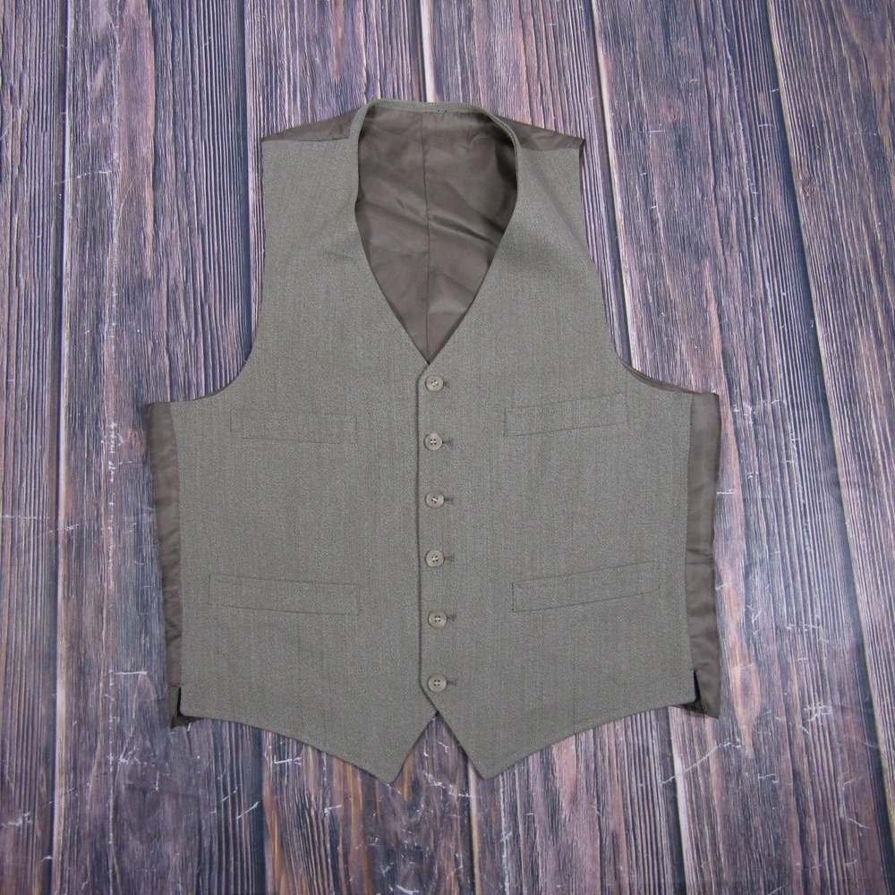 Suit Vest Mens‎ 44 Gray Solid 3 Piece Formal Waistcoat Business Wedding Vest